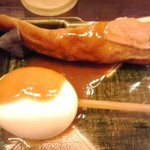 釜揚げうどん岡じま - おでん(各１００円(税込))(２０１４年１２月２９日撮影)