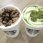 スターバックスコーヒー - ドリンク写真:ホワイトチョコレート＆エスプレッソ（ホット・トール）＆ 玉露抹茶 ラテ（ホット・トール）