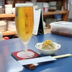 陸奥 こむらさき - スーパードライ生ビールとつきだし