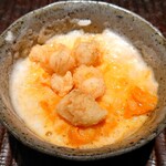 ぬま田 - 卵かけご飯(車海老の刻み)3段階目