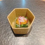 魯忍 - 菜の花とズワイ蟹の黄身酢かけ