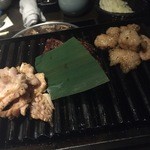 黄金屋 - 焼きホルモン。マルチョウと上ミノ、ハラミ。