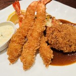 グリル満天星 麻布十番 - ワンプレートミックス（海老フライ＆メンチカツ）