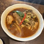 五○堂 - 当日限定のカスベとチキンと舞茸のカリー　淡麗スープ