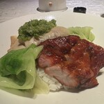 筑紫樓 銀座店 - 香港式シュウメイ飯　紅白で縁起が良いですね