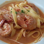アチェーロ - 自家製手打ち麺　手長海老と小海老トマトクリームソースパスタ（シェフのおすすめコースランチ）