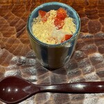 水づき - 卵プリン 上に苺とジュレ