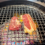 焼肉居酒家 韓の台所 - ちょっとお肉の食べ応えに欠けて、半面、味付けはかなり濃いめ。お米は進みますが……