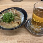 四文屋 阪神尼崎店 - もつ煮は白味噌仕立てですね