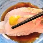 おうちごはん はるね - シマアジの刺身（アップ）