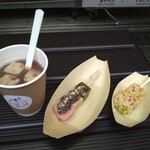 祇園 京くらら - ぜんざい（生麩入り）、生麩（３色つぶあん、揚げぶぶあられ）