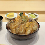 神楽桟 - 牡蠣・海老天丼（特上）¥2500