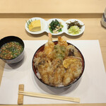 神楽桟 - 牡蠣・海老天丼（特上）¥2500