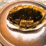 串揚げ 百樹璃座 - 柔らかい鮑は海苔のソース〜