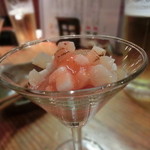 味とく家 - ★帆立と山芋のいちご酢だよ。