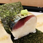 339663440 - ② 凌ぎ：鯖棒寿司、有明海苔、天城産本山葵