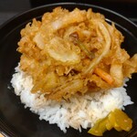 小諸そば - ｢ミニかき揚げ丼｣は揚げ置きのかき揚げでしたが、まだほのかに温かくゲソの細切れがいいアクセントになって美味しかったなぁ…。