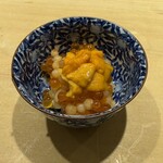 鮨 一二郎 - 雲丹といくらの小丼。邪道といわれようとやっぱり雲丹といくらが好きな北海道DNAなのです☆。.:＊・゜