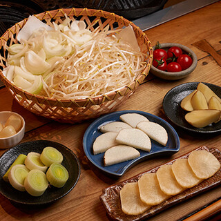 北海道の自然で育った野菜をジンギスカンとともに