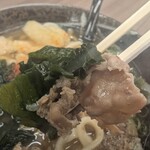 人力うどん - 肉 わかめ