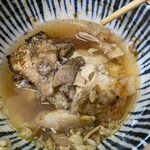豚マニア丼 稲田屋 サン - 〆のアゴ出汁にワサビを