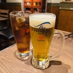  高知から来た焼肉屋 - 生ビール、ウーロン茶