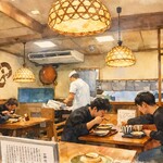 手打そば処 丁字屋 - 店内風景（テーブル席）