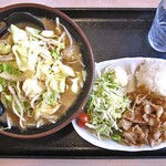 味の八珍亭 - サービスランチＡ（味噌ラーメンに変更）