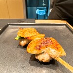 焼鳥 とこしえ - 骨抜きの手羽 青葱巻き ◎