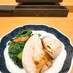 焼鳥 とこしえ - 富士宮ノーブル農園産白かぶとちぢみほうれん草 ◎