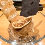 焼鳥 とこしえ - 比内地鶏のレバームース チョコレートと蜂蜜添え ◎