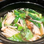 焼鳥 とこしえ - せりと比内地鶏のお椀 ◎