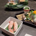 味な宿 蓬莱屋 - 寿司食べ比べ