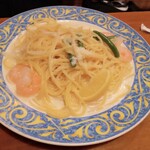 ロマンチック街道 - 海老のレモンクリームパスタ大盛り