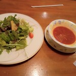 ロマンチック街道 - セットのサラダとスープ