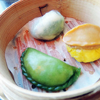 広東料理 センス - 鮑入りシュウマイ/海老とニラ蒸し餃子/季節野菜の蒸し餃子