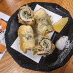 おぐろのまぐろ - 真イワシ大葉巻き天ぷら