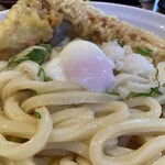 うどん居酒屋 江戸堀 - 卵投下