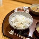 炭手前 鷽 - 葱ご飯