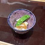 肉料理ふくなが - ミノのハチノスの湯引き キンカンソースでいただきました