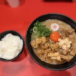 元祖肉玉そば 越智 足立西新井店 - 肉玉そば1200円＋ごはん 小(150g)150円