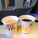 ほしのバター - 北海道の翼AIRDOとの共同運航便でほたてスープとどら焼きw