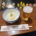 飛騨食事処 - お通しとビール
