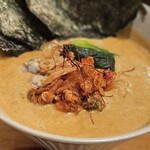 味噌ラーメン かえり - かえり味噌ラーメン【白】トッピング：キムチ、海苔