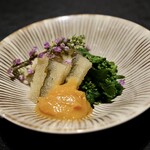 菜の花と子持ち昆布の辛子酢味噌和え