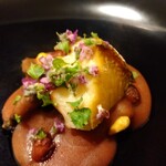 茂幸 - ◆先付﻿ 鮑を使った梅善哉(ぜんざい)