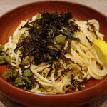 シチリアの朝市 - 辛子明太子と高菜のスパゲッティ