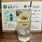 もつ煮込み専門店沼田 はなれ - 綱島サワー：漬けたしその葉とシロップをソーダで割る、スッキリ爽やかなサワー