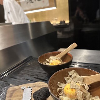 トリュフの卵かけご飯、コースのシメに