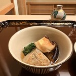 片折 - 蕎麦がき、能登椎茸、金沢春菊